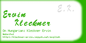 ervin kleckner business card